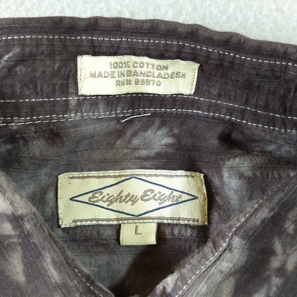 Eighty Eight Mens Large Button Down Shirt Tie Dye Angel Wings Graphic Print Y2K - Picture 3 of 9